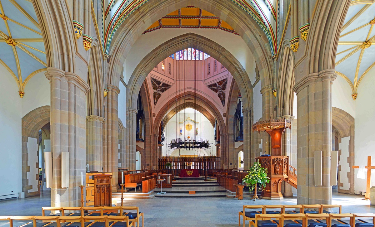 The main cathedral area in Blackburn Cathedral